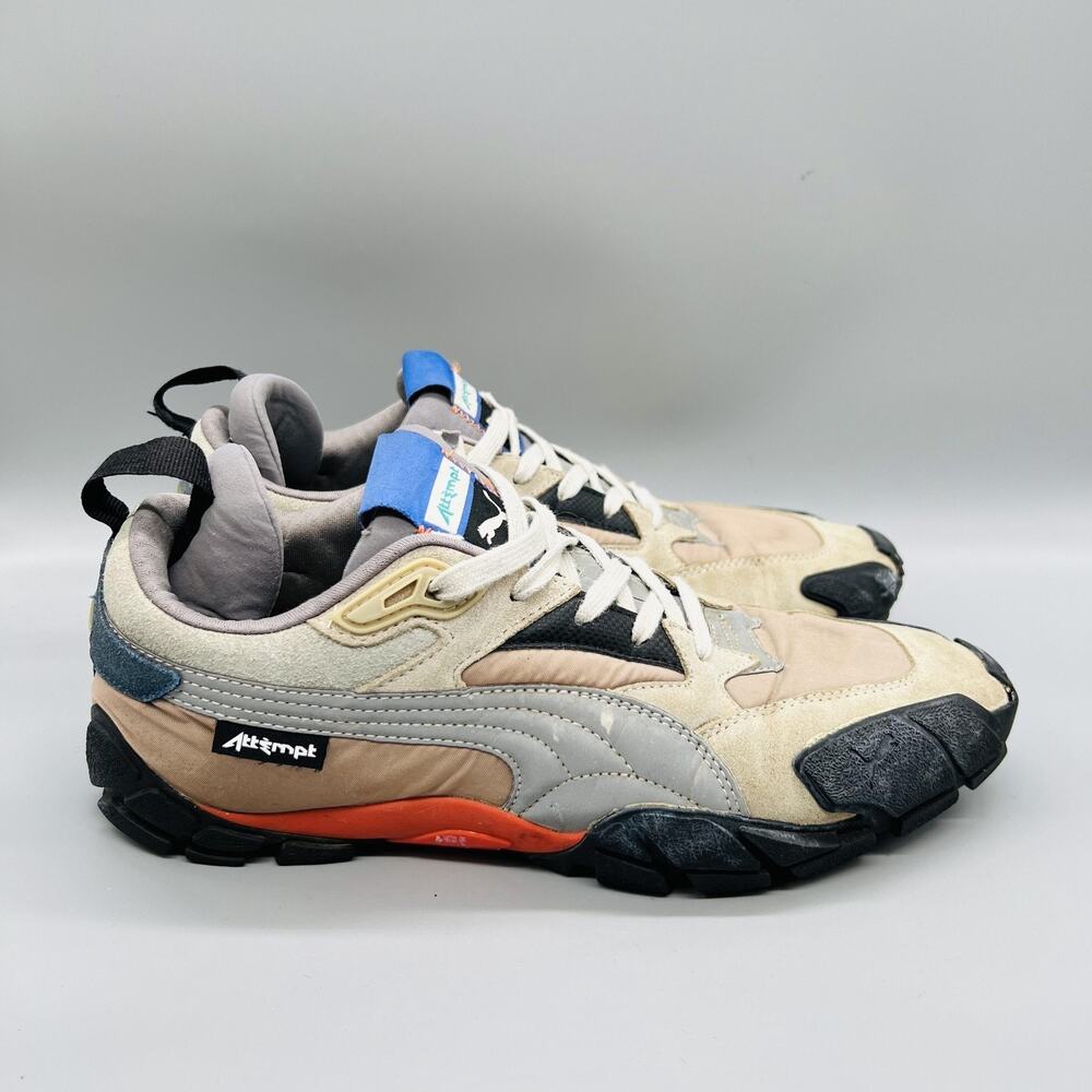 Puma Shoes Mens 10 Beige Suede X Attempt Low Top Athletic Sneakers Comfort